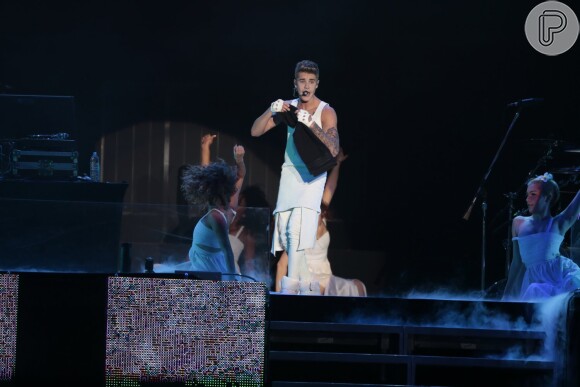 Justin Bieber durante apresentação no Rio de Janeiro