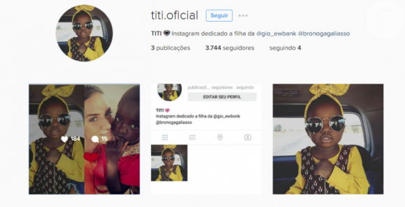 A filha adotiva de Bruno Gagliasso e Giovanna Ewbank, Titi, já tem fã-clube nas redes sociais