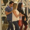 Latino, a namorada e a filha curtiram a noite de sexta-feira, 9 de julho de 2016, em um shopping do Rio