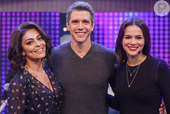 Marcio Garcia recebeu Juliana Paes e Bruna Marquezine no programa em 'Tamanho Família' neste domingo, 10 de julho de 2016