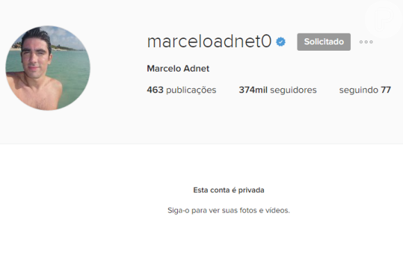 Marcelo Adnet colocou sua conta do Instagram em modo privado