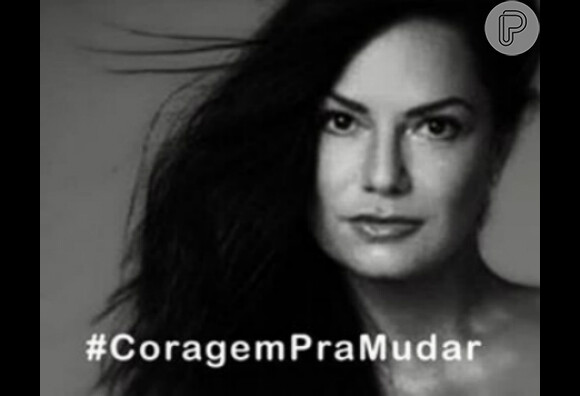 Yasmin Brunet usou a hashtag 'coragem pra mudar', adotada por Luiza Brunet em apoio às mulheres vítimas de violência doméstica