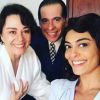 Juliana Paes, Nívea Maria e Leandro Hassum nos bastidores de 'Dona Flor e Seus Dois Marid