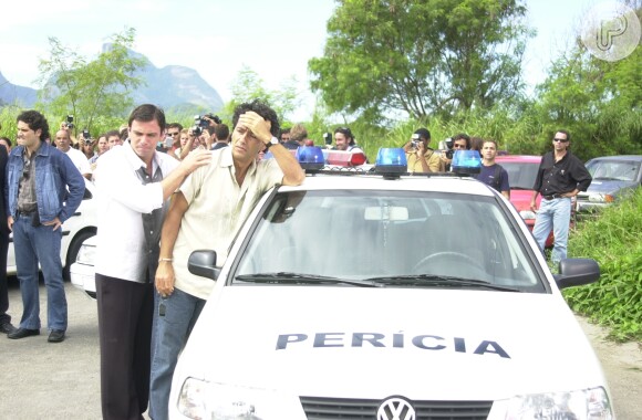 Em 'Celebridade', com Marcos Palmeira, em 2004: seu pai Reginaldo Faria também atuou na novela, fazendo o papel do empresário Evaldo Correa, irmão de Dora (Renata Sorrah)