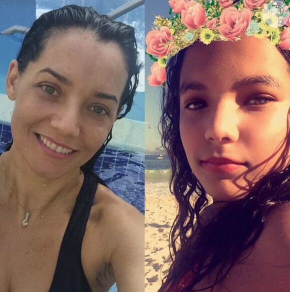 Mônica Carvalho publicou uma foto da filha Yaclara e os seguidores comentaram a semelhança, nesta quinta-feira, 14 de julho de 2016