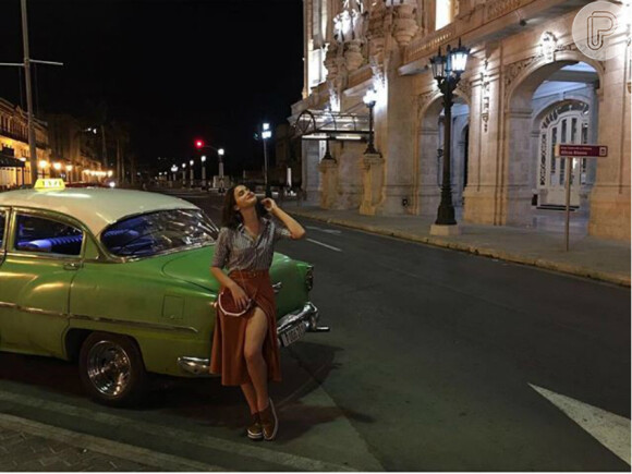 Atriz publicou a imagem em um cenário de Havana, capital do país, na manhã desta segunda-feira, 18 de julho de 2016