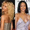 Rihanna vive modificando os cabelos e já aderiu à moda dos fios cacheados e lisos
