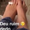 Angélica compartilhou o dedo quebrado do seu pé na sua conta de Snapchat
