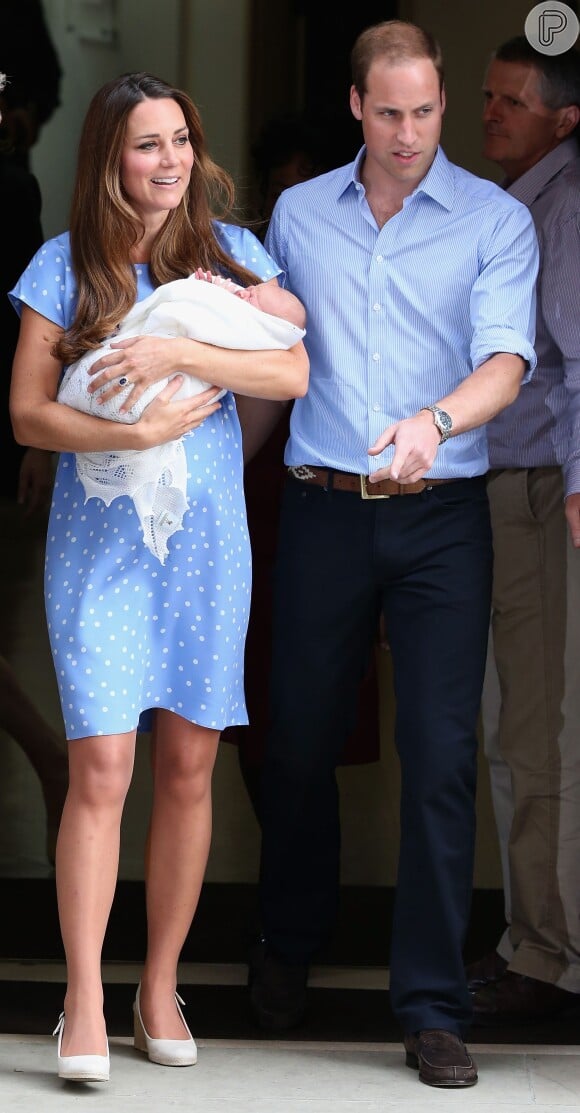 Kate Middleton, príncipe William e o bebê real, o príncipe George