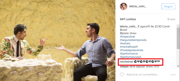 Nas redes sociais, Michel Melamed e Letícia Colin trocam mensagens carinhosas
