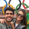 Juliana Paiva e o namorado, Juliano Laham, assistiram ao jogo das Olimpíadas Rio 2016