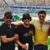 Wesley Safadão foi acompanhado dos amigos ao estádio do Maracanã e ficou na tribuna assistindo o jogo do Brasil contra Honduras, nesta quarta-feira, 17 de agosto de 2016