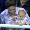 Boomer Phelps, filho de 3 meses do nadador Michael Phelps, chamou a atenção dos fotógrafos na Olimpíada Rio 2016