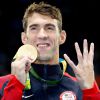 Michael Phelps conquistou sua 4ª medalha de ouro e subia mais uma vez no lugar mais alto do pódio, após a prova de 200m medley, na Olimpíada Rio 2016