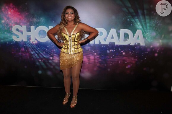 Gaby Amarantos no segundo dia de gravações do 'Show da Virada', realizado no Credicard Hall, em São Paulo, em 27 de novembro de 2013