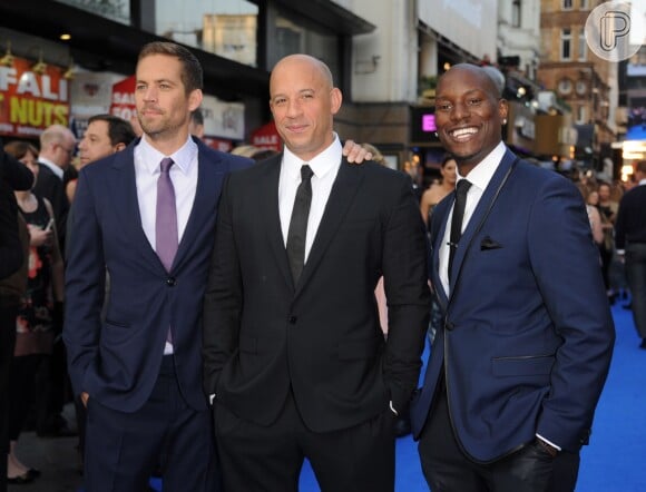 Os atores Paul Walker, Vin Diesel e Tyrese Gibson na estreia do sexto filme da série 'Velozes e Furiosos'