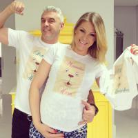 Grávida, Ana Hickmann faz camisa para homenagear filho: 'Família urso'