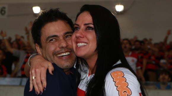 Zezé Di Camargo explica choro da namorada em jogo: 'Nunca tinha ido ao Maracanã'