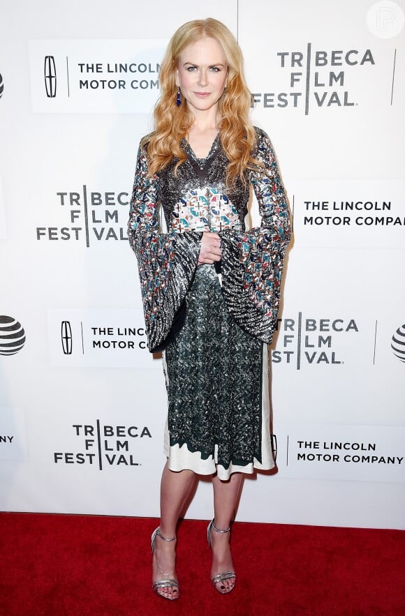 Nicole Kidman usou look Louis Vuitton e bolsa e sapatos da grife Fred Leighton na première do filme 'The Family Fang', em Nova York, no dia 16 de abril de 2016