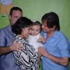 Roberto Carlos cantou no aniversário de sua neta Laura na tarde deste sábado, 29 de outubro de 2016, em uma casa de festas de São Paulo
