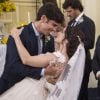 Casamento de Shirlei (Sabrina Petraglia) e Felipe (Marcos Pitombo) marca reta final da novela 'Haja Coração'
