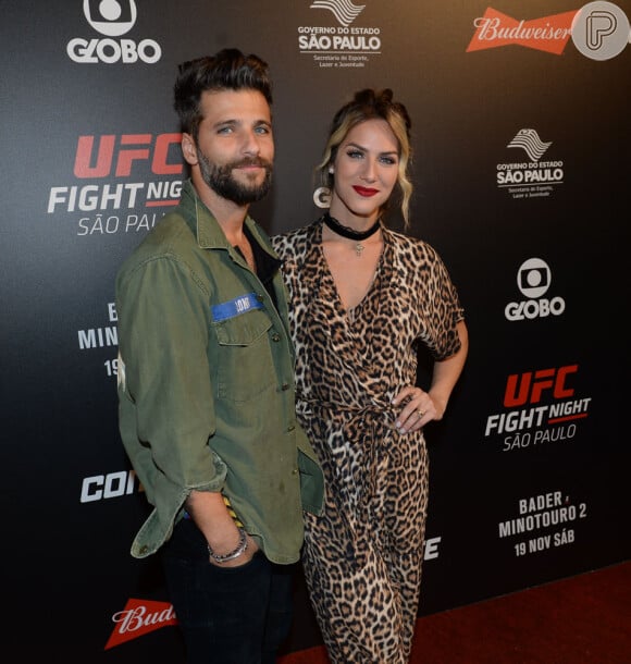 Bruno Gagliiasso e Giovanna Ewbank prestigiam evento do UFC, em São Paulo, em 19 de novembro de 2016