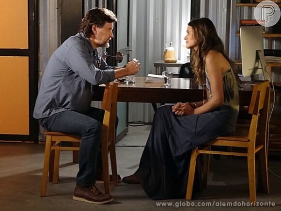 Lili (Juliana Paiva) enfrenta LC (Antonio Calloni) e o decepciona, em 'Além do Horizonte', em 7 de janeiro de 2014