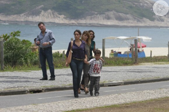 O pequeno Luiz Felipe Mello, que interpreta o filho da personagem Morena, também participou da gravação de 'Salve Jorge'