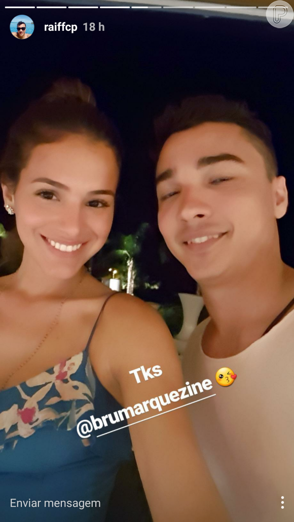 Amigo de neymar publicou foto ao lado de Bruna Marquezine no snapchat
