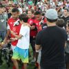 Neymar é tietado por fãs mirins no Jogo das Estrelas no Maracanã, nesta quarta-feira, dia 28 de dezembro de 2016