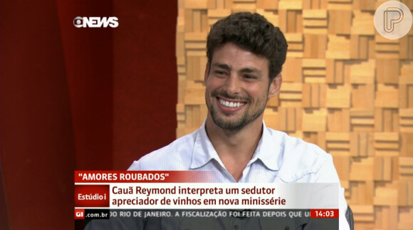 Em entrevista ao programa 'Estúdio I', Cauã falou que passou 90 dias no sertão para gravar 'Amores Roubados'
