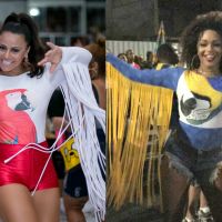 Viviane Araújo e Juliana Alves apostam em looks parecidos em ensaios de Carnaval