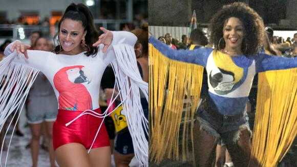 Viviane Araújo e Juliana Alves apostam em looks parecidos em ensaios de Carnaval