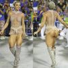 Juju Salimeni, musa da Unidos da Tijuca, exibiu boa forma em look ousado e transparente, no ensaio técnico, em 12 de fevereiro de 2017