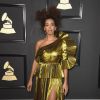 Solange Knowles de Gucci na 59ª edição do Grammy Awards, em Los Angeles, Estados Unidos, neste domingo, 12 de fevereiro de 2017