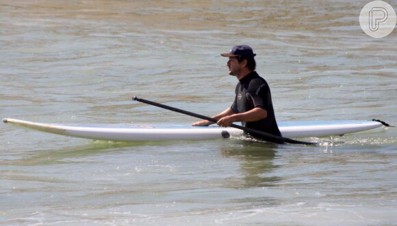 Marcelo Serrado na praia do Arpoador, nesta quarta-feira, 12 de fevereiro de 2014
