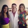 Grazi Massafera posa com a atriz Ildi Silva e com o médico André Ricardo Adriano na gravação do programa 'Superbonita'