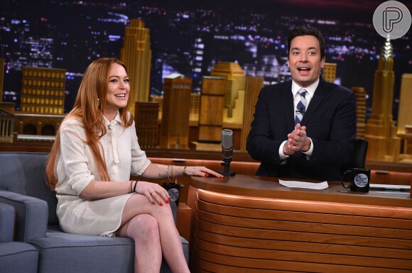 Lindsay Lohan participa do programa 'The Tonight Show', em 6 de março de 2014