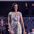Michelle Obama escolheu um vestido estampado para ir a Convenção Nacional Democrata em Charlotte, 2012