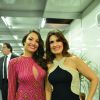 Estilo dos famosos na festa 'Vem aí', da TV Globo: as jornalistas Patrícia Poeta e Fátima Bernardes posam juntas