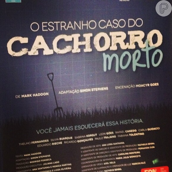 Bianca Rinaldi posta foto do cartaz da peça em seu Instagram