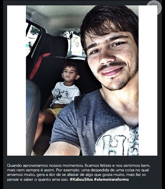 Erick Silva usa a hashtah 'ele me transforma' quando compartilha fotos do filho, Kalleu