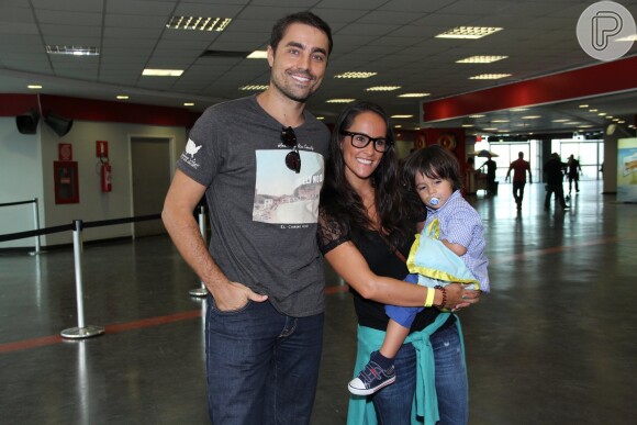 Ricardo Pereira com a mulher, Francisca, e o filho Vicente no 'Disney on Ice'