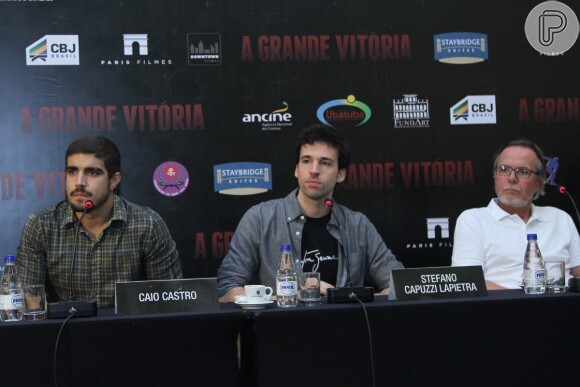 Caio Castro com o diretor do longa-metragem, Stefano Capuzzi
