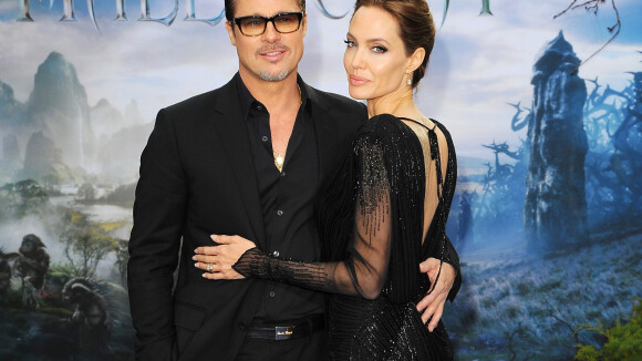 Angelina Jolie divulga 'Malévola' em Londres acompanhada do marido, Brad Pitt