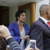 Ian Somerhalder, da série 'The Vampire Diaries', pede que fãs se acalmem ao deixar hotel Emiliano, em Jardim Paulista, Zona Oeste de São Paulo