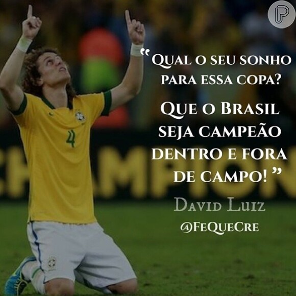 David Luiz também mostrou a sua felicidade pela vitória da Seleção Brasileira e postou uma foto em sua rede social