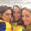 Fernanda Paes Leme se encontra no estádio com Danielle Winits e a amiga e assessora Piny Montoro