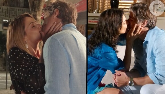 Cadu (Reynaldo Gianecchini) beija Helena Ranaldi e Bianca Rinaldi na mesma cena