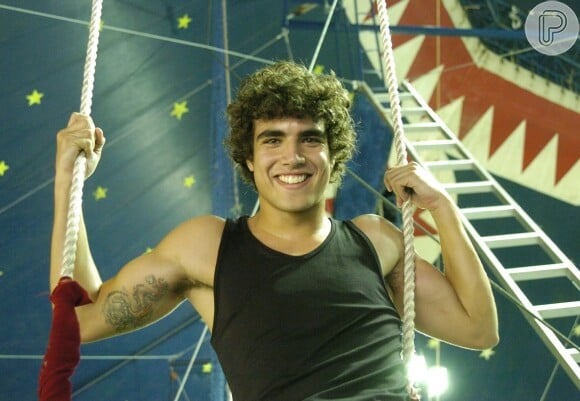 Em 2008, Caio Castro mostrou carisma ao participar do quadro 'Circo do Faustão'